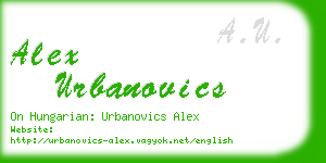 alex urbanovics business card